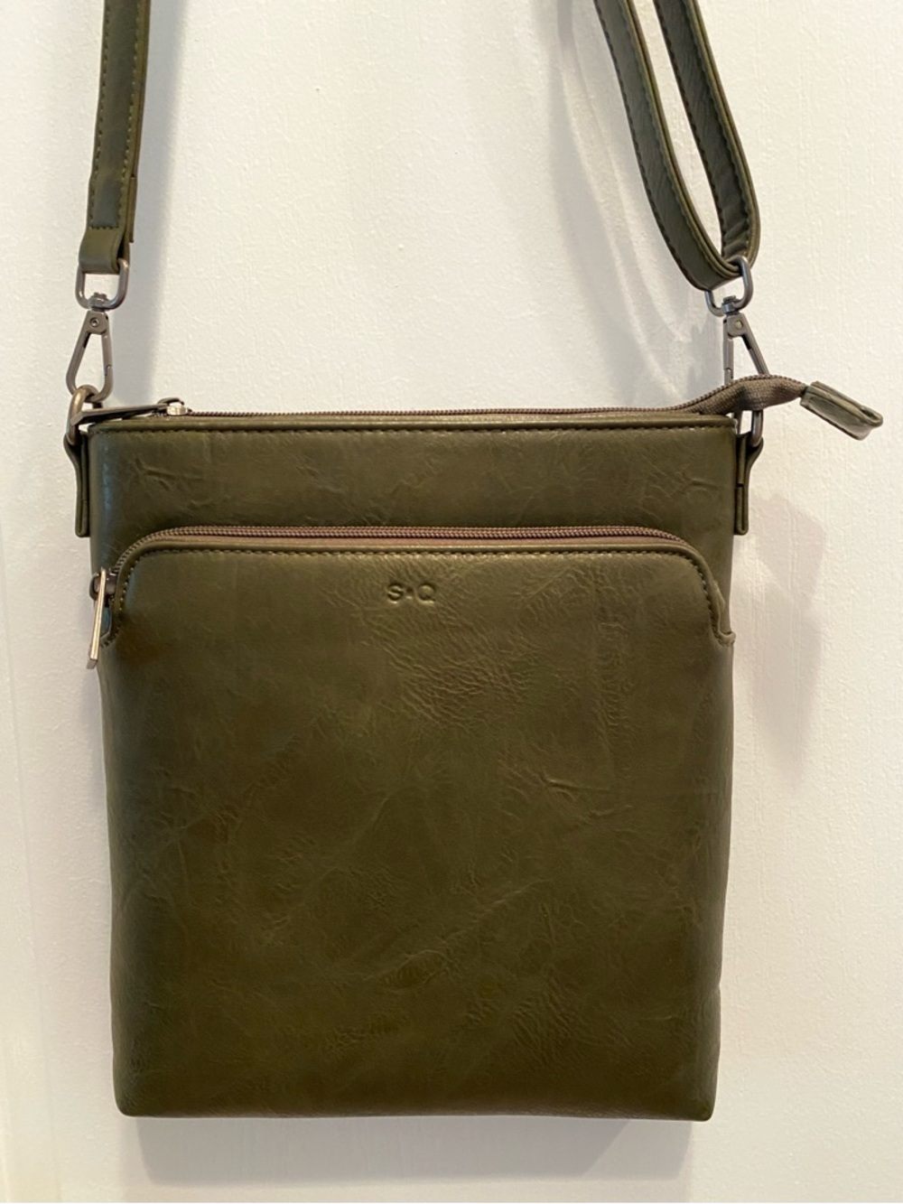 SQ Olive Green Crossbody Bag - Multi Pocket - NEW
